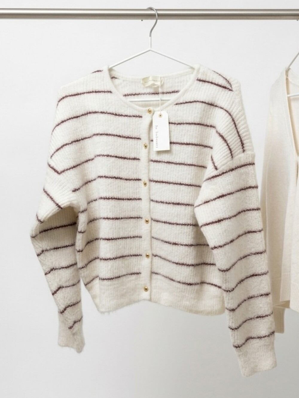 By Together Women Striped Cardigan Sweater Large